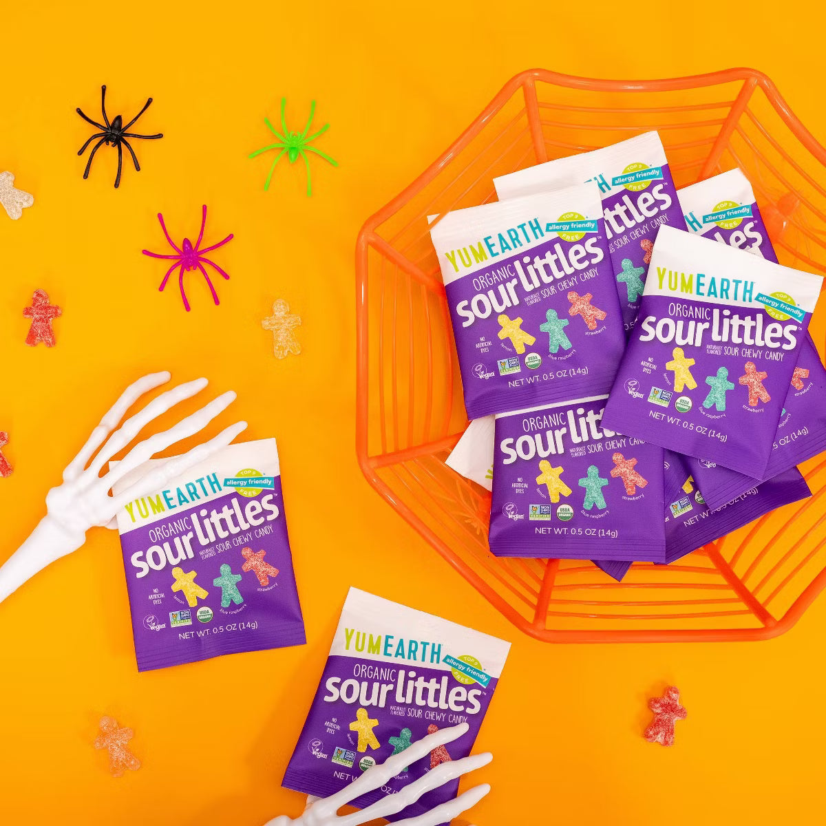 YumEarth Halloween Sour Littles Laydown Bag Candy - 10oz/20ct