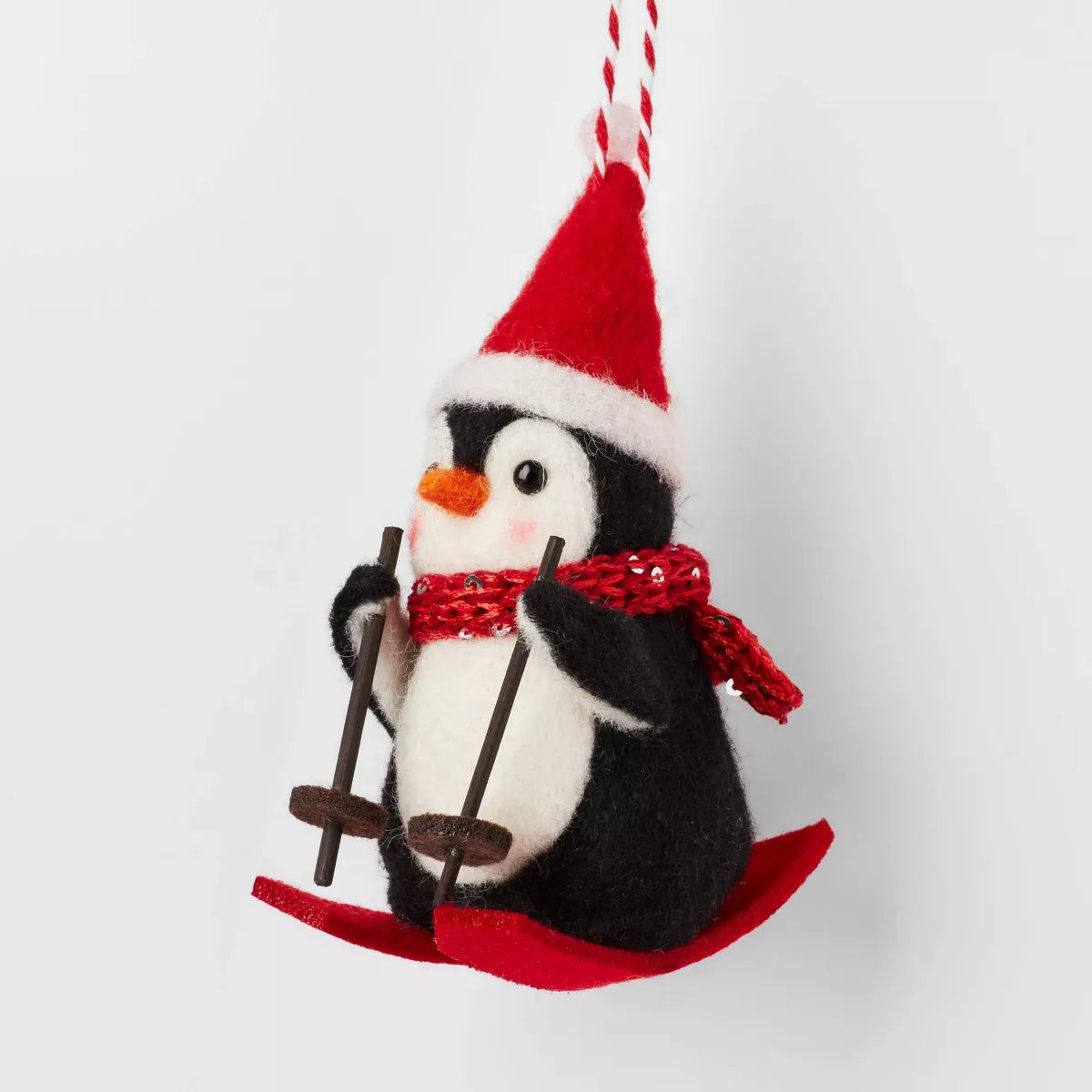 Boiled Wool Penguin with Skis