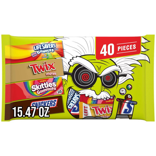 Mars - Snickers, Skittles, Twix & Life Savers Gummies Halloween Candy - 15.47oz/40ct