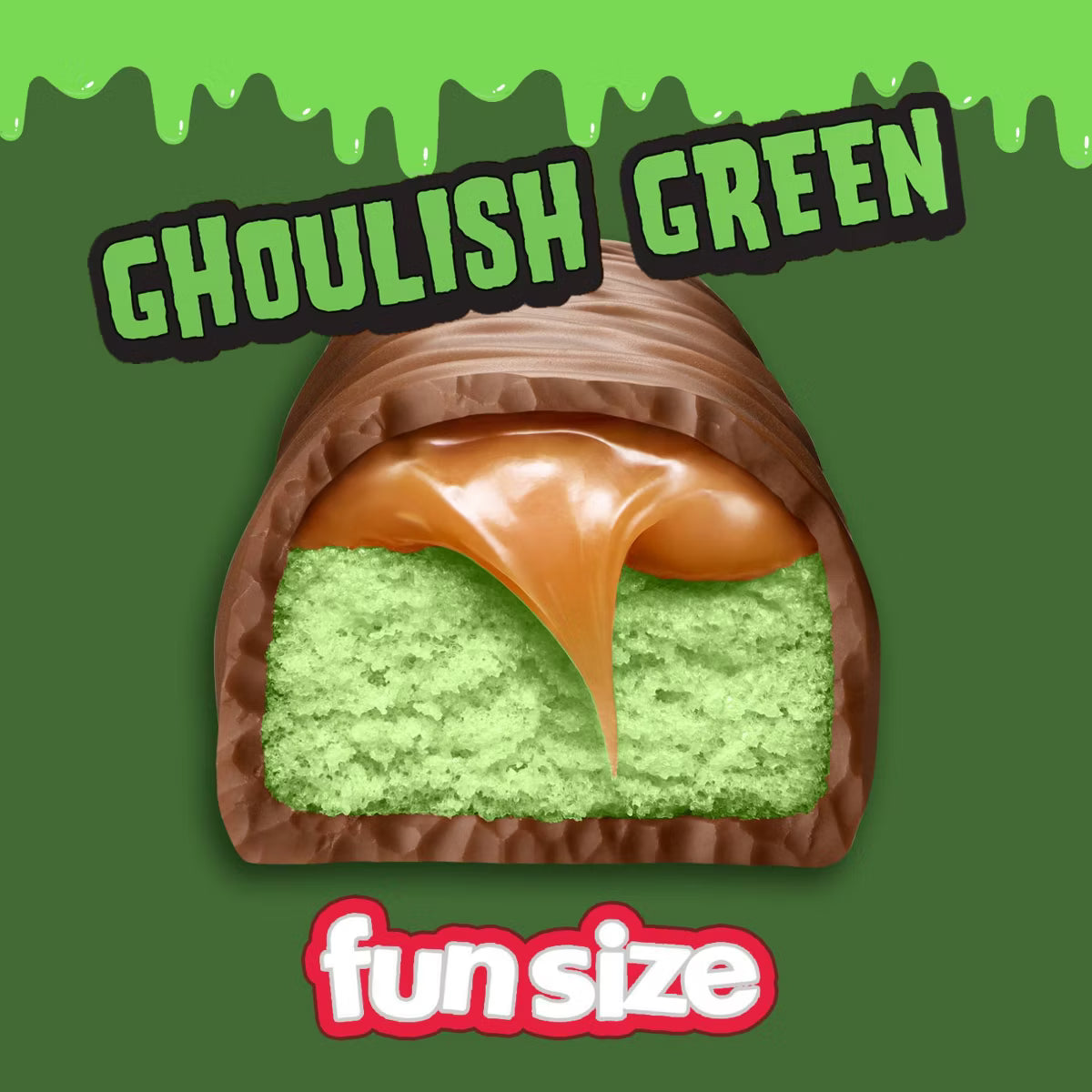 Twix Halloween Candy Ghoulish Green Caramel Cookie Chocolate Bars Fun Size - 9.79oz