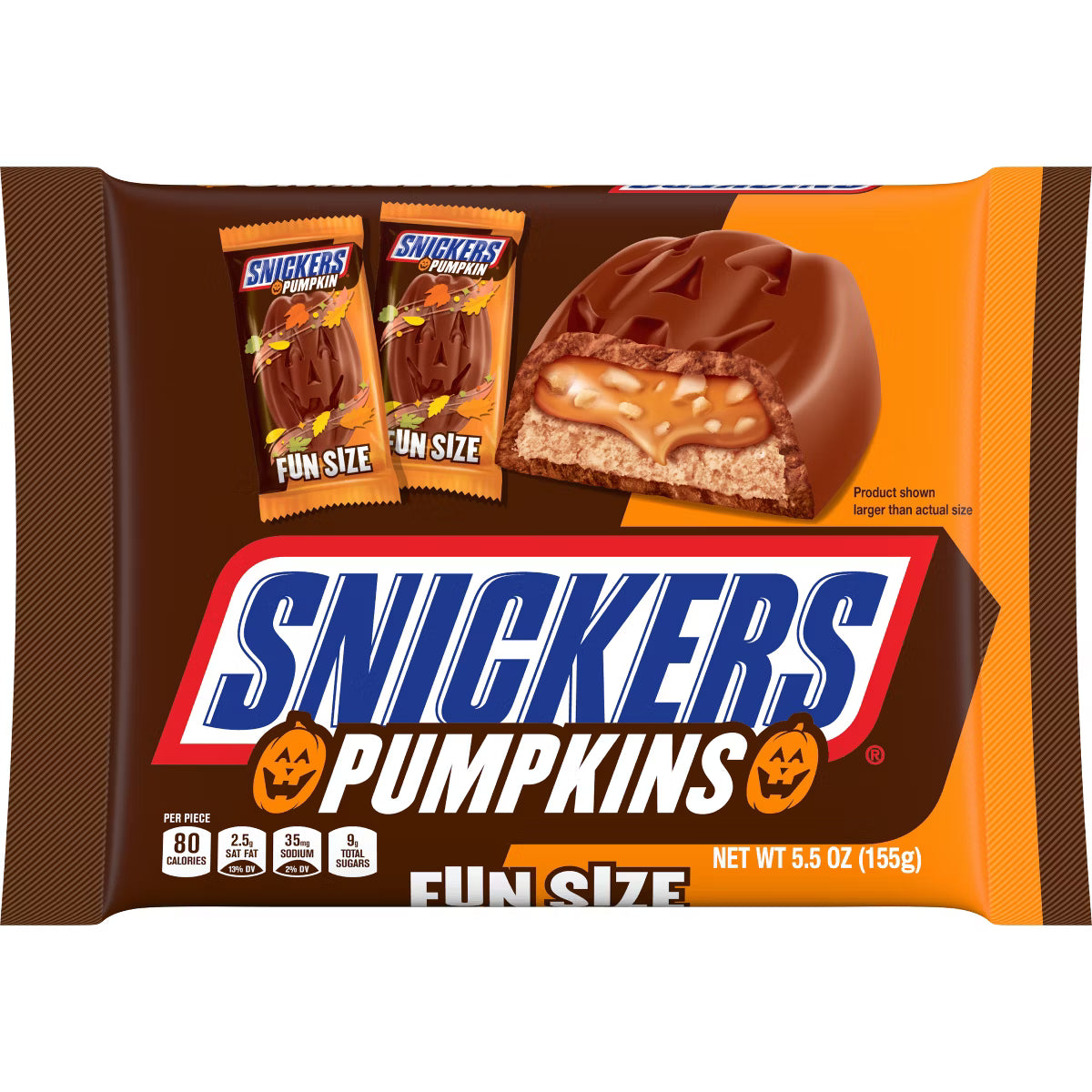 Snickers Pumpkins Halloween Candy Fun Size - 5.5oz