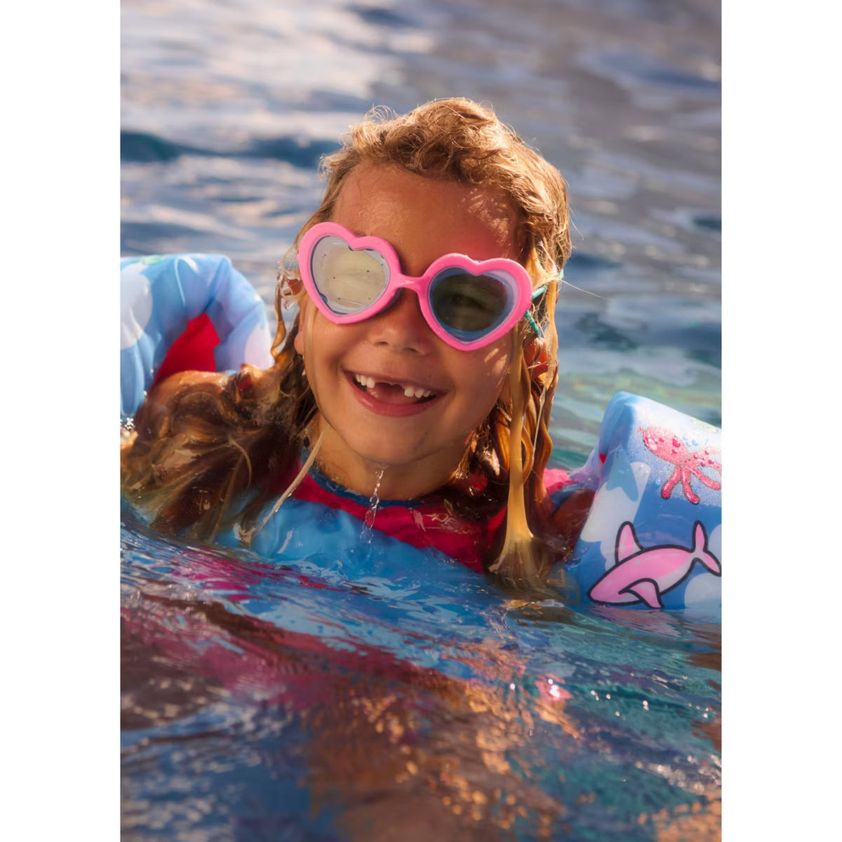 Speedo Kids' Sunny Vibes Heart Swim Goggles (Pink)
