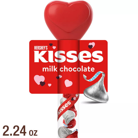 Hershey's Kisses Valentine's Day Milk Chocolate Candy Cane - 2.24oz