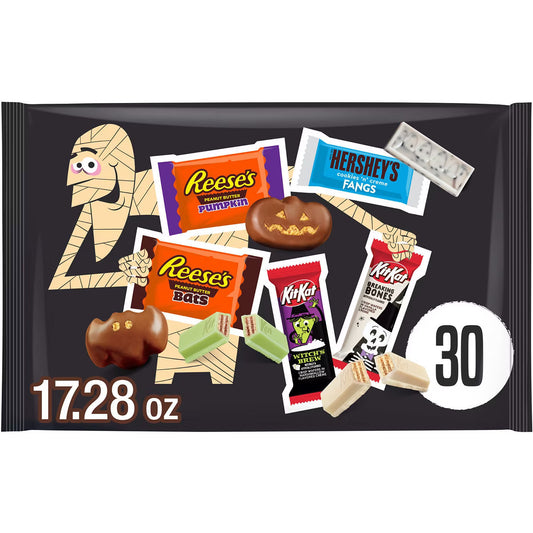 HERSHEY'S Kit Kat Assorted Chocolate Halloween Candy Shapes - 17.28oz/30pc