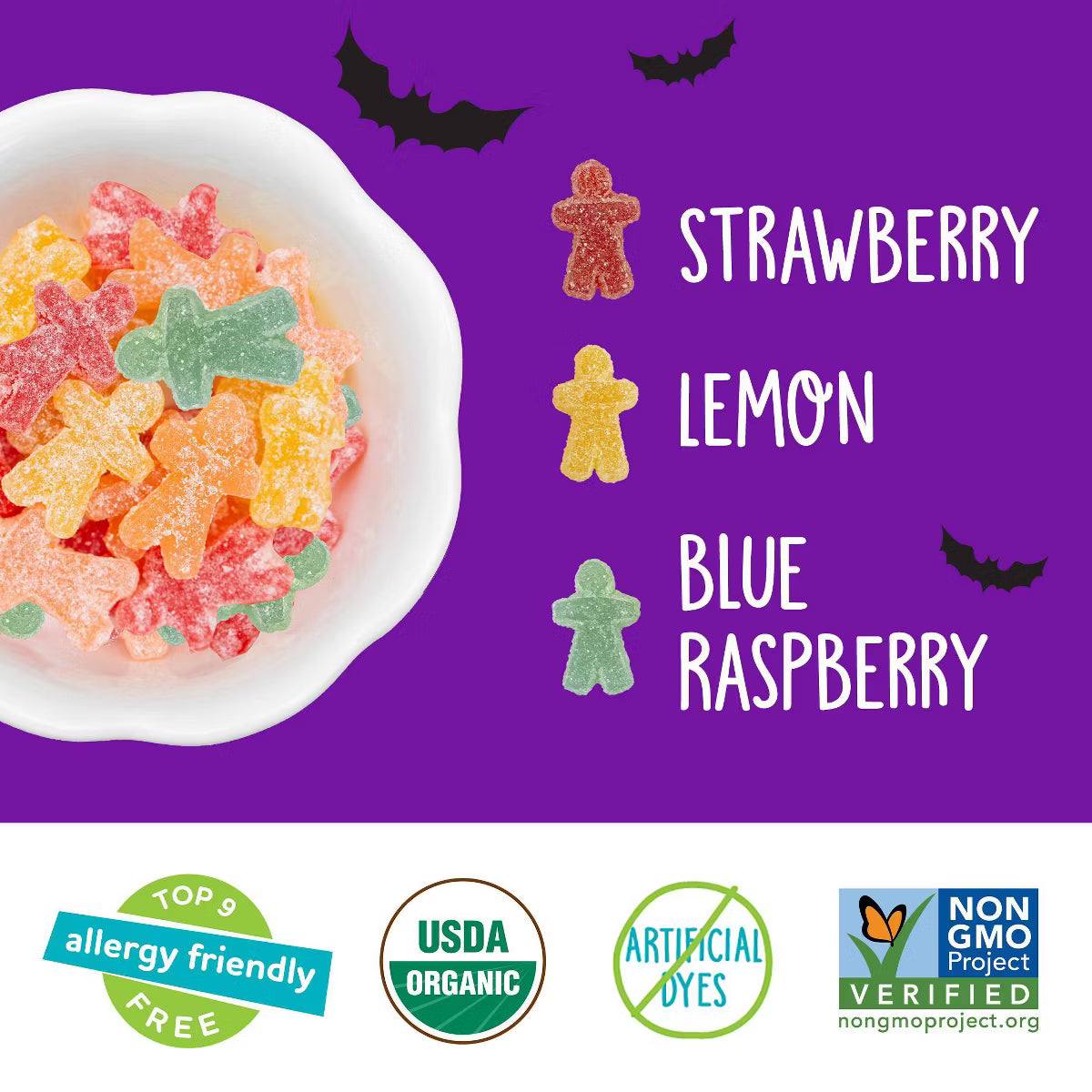 YumEarth Halloween Sour Littles Laydown Bag Candy - 10oz/20ct