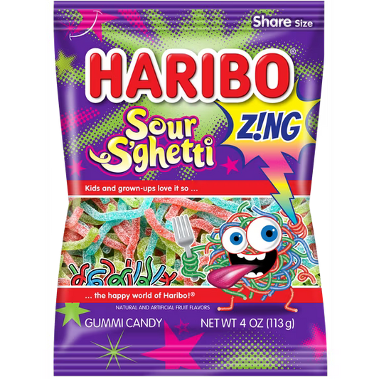 HARIBO Zing Sour S'ghetti Gummies - 4oz
