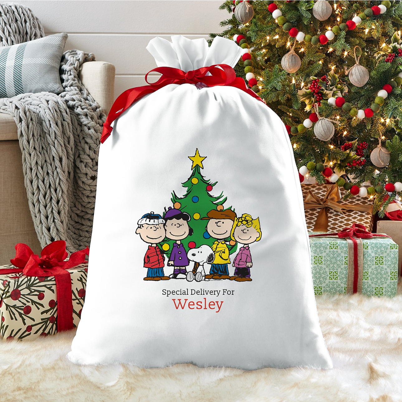 Peanuts Christmas Big Gift Bag