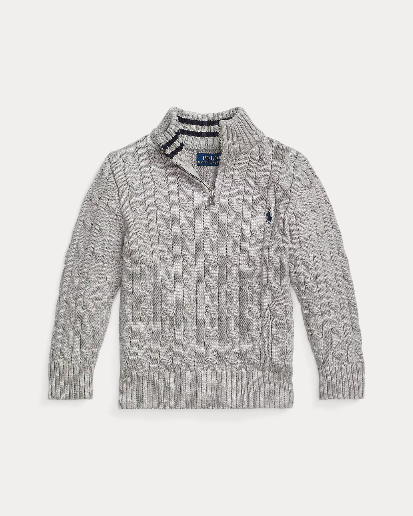 Cable-Knit Cotton Quarter-Zip Sweater (3 Colors)