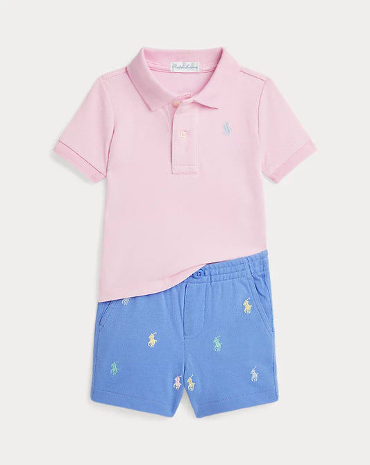 Mesh Polo Shirt & Short Set (2 Colors)