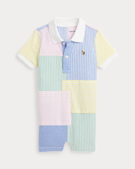 Patchwork Mesh Polo Shortall