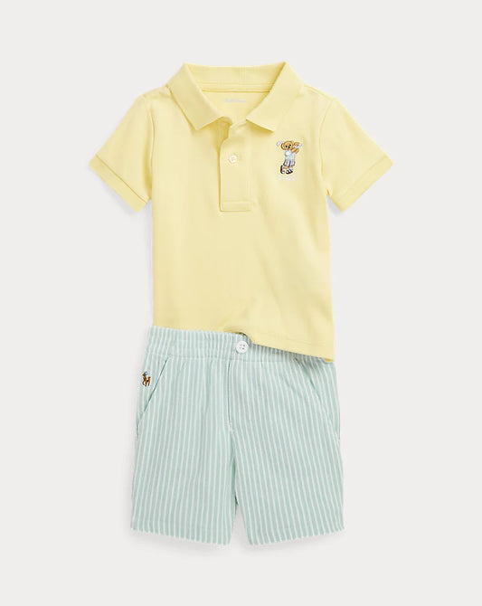 Polo Bear Cotton Polo Shirt & Short Set