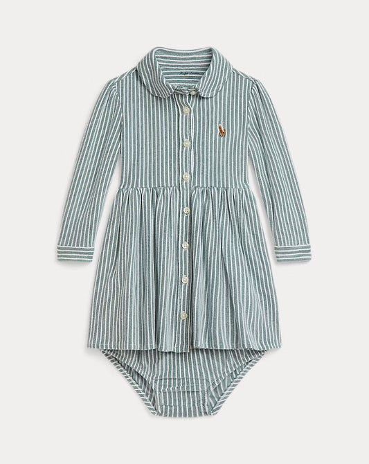 Striped Mesh Oxford Dress & Bloomer (2 Colors)