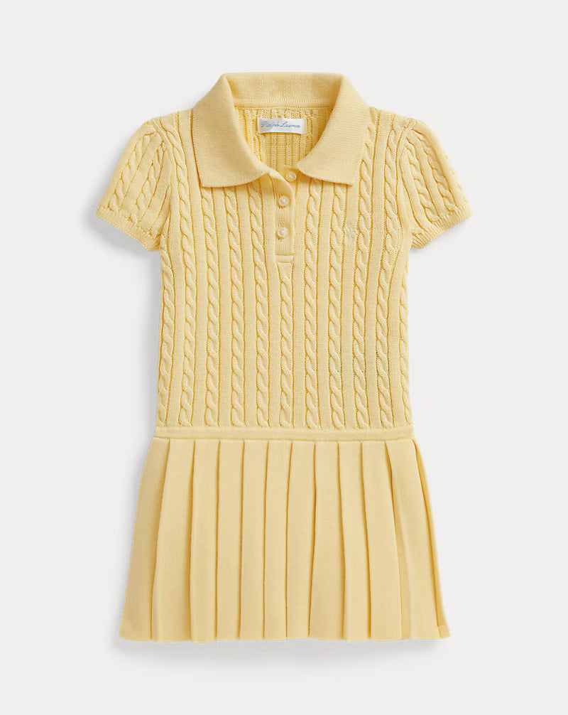 Mini-Cable Polo Sweater Dress (2 Colors)