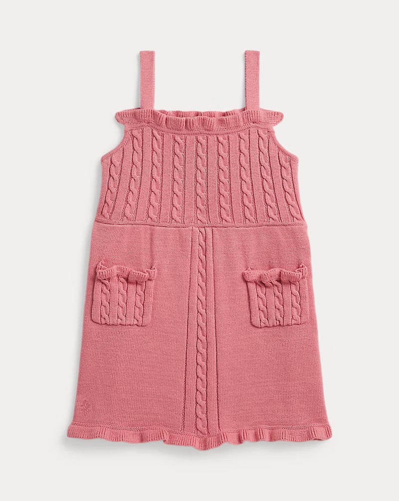 Mini-Cable Cotton Overall Dress