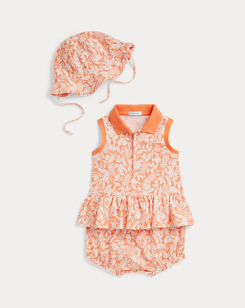 Mesh Polo Shirt, Bloomer & Hat Set