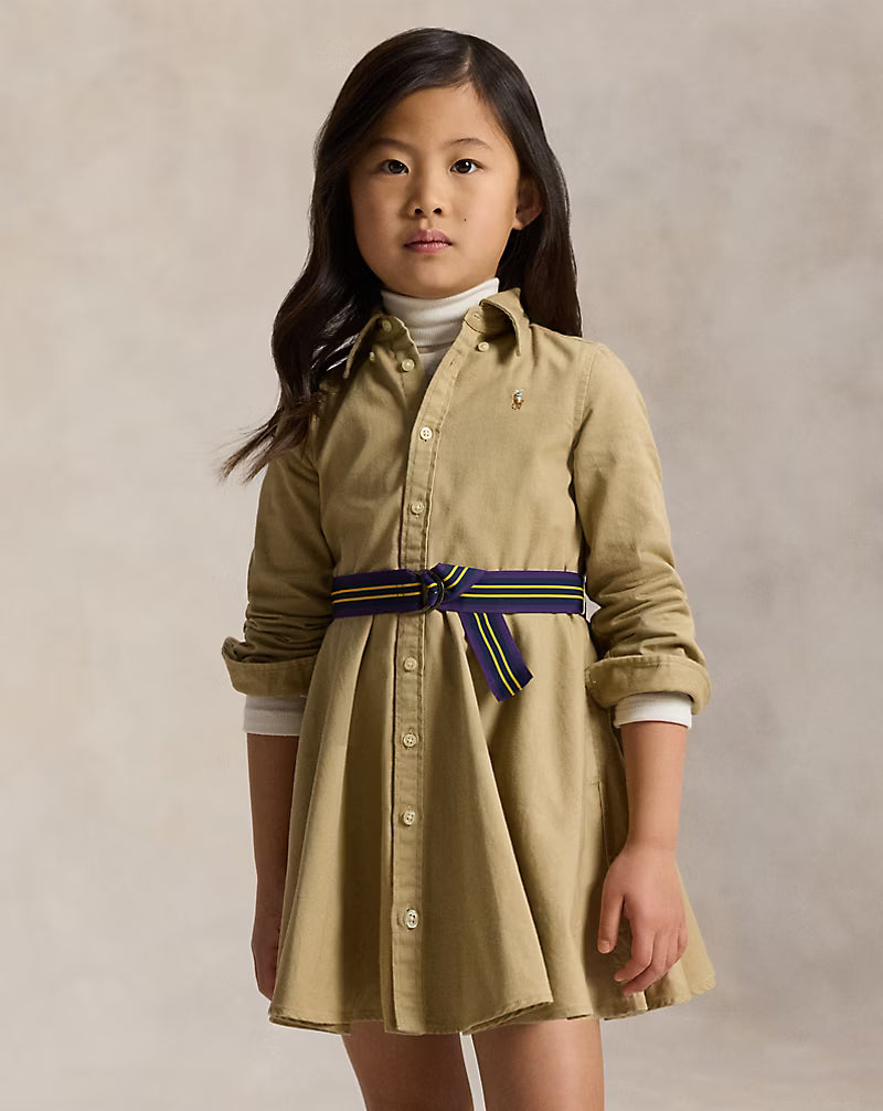 Belted Cotton Chino Shirtdress