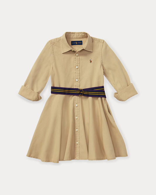 Belted Cotton Chino Shirtdress