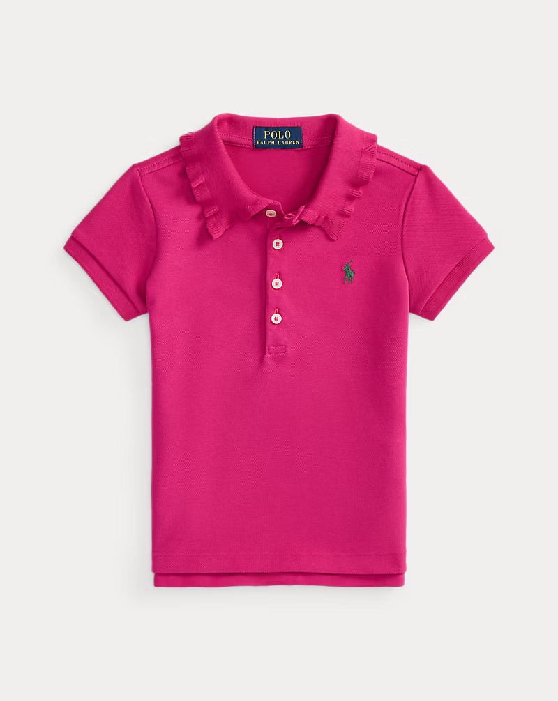 Stretch Mesh Ruffled Polo Shirt (2 Colors)