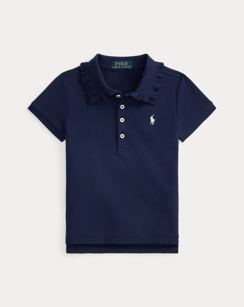 Stretch Mesh Ruffled Polo Shirt (2 Colors)