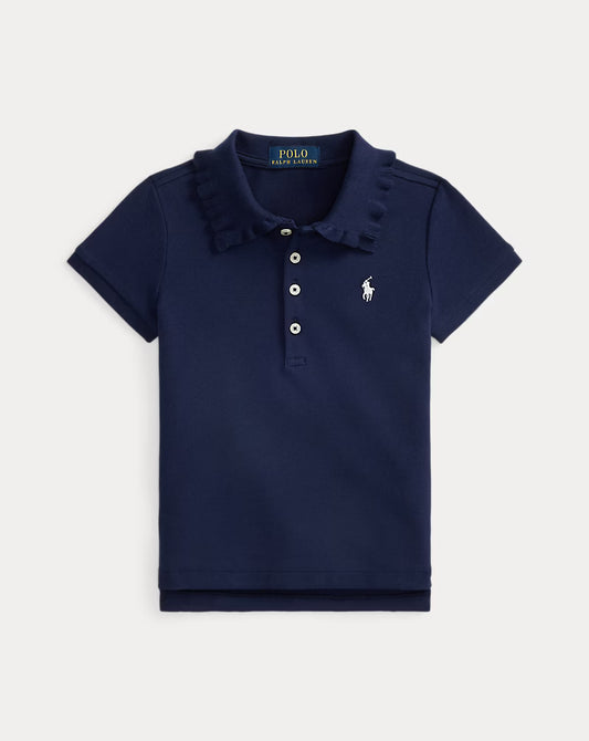 Stretch Mesh Ruffled Polo Shirt (2 Colors)