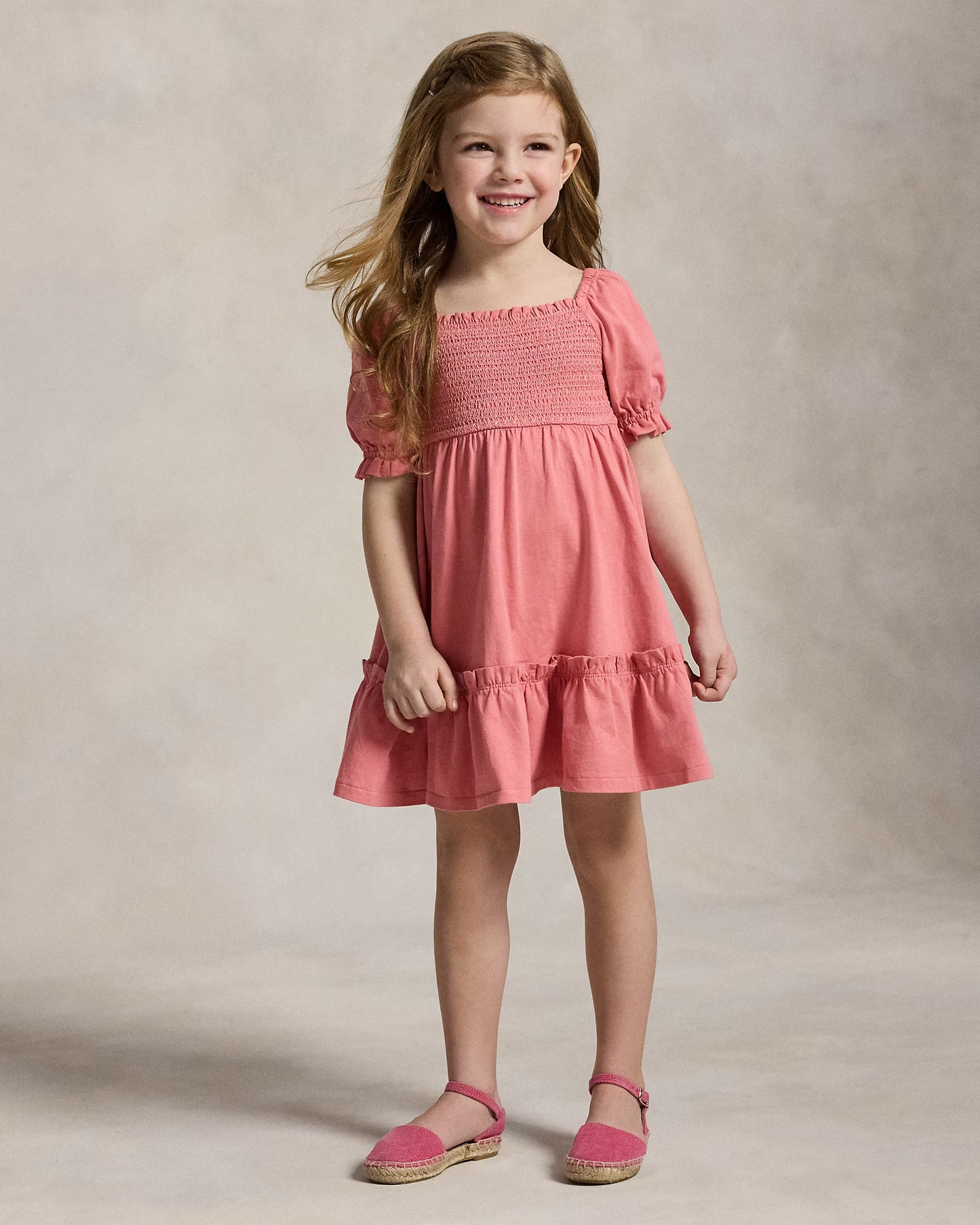 Smocked Cotton Jersey Dress