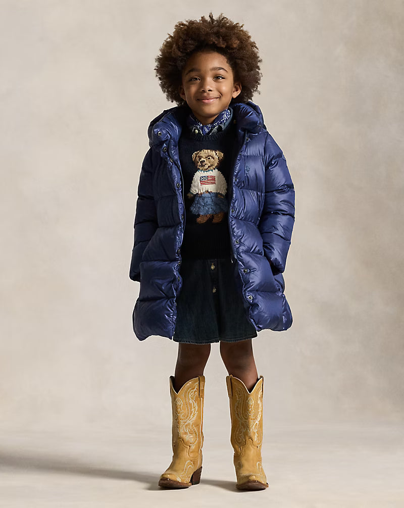 Down Hooded Long Jacket (2 Colors)