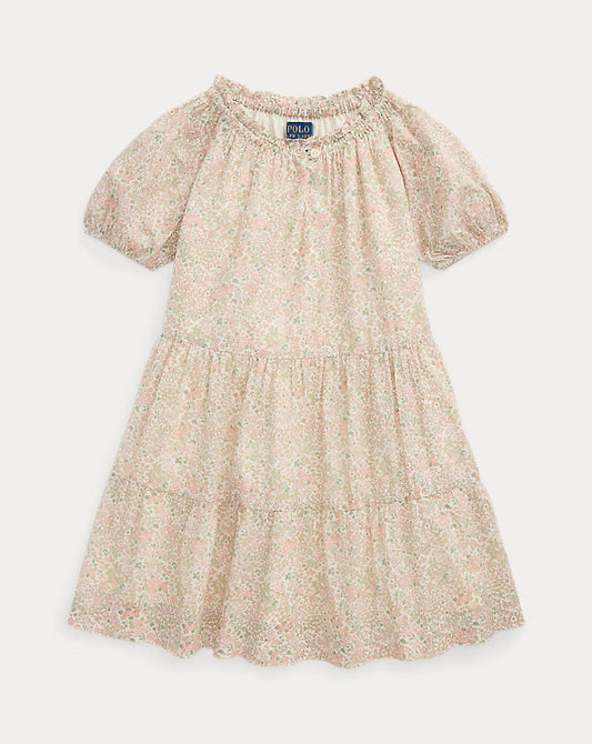Floral Tiered Cotton Batiste Dress