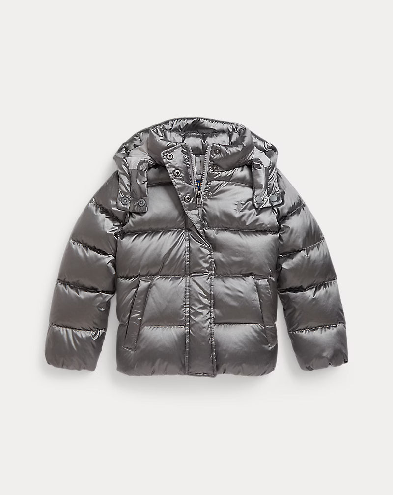 Metallic Down Hooded Jacket (2 Colors)