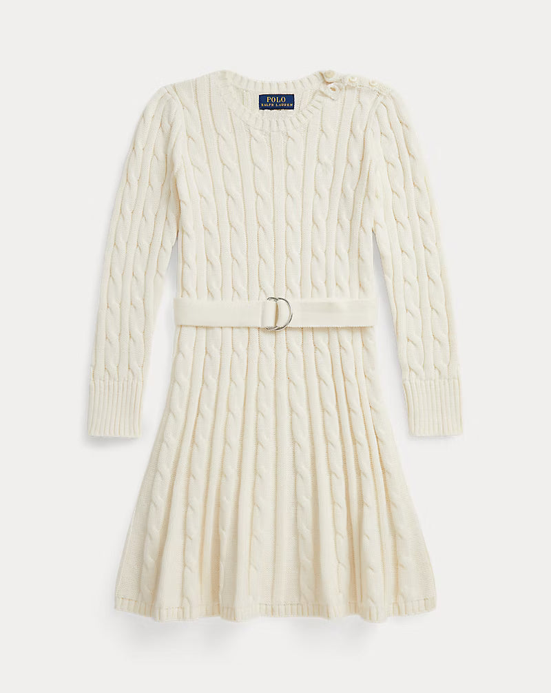 Cable-Knit Cotton Sweater Dress