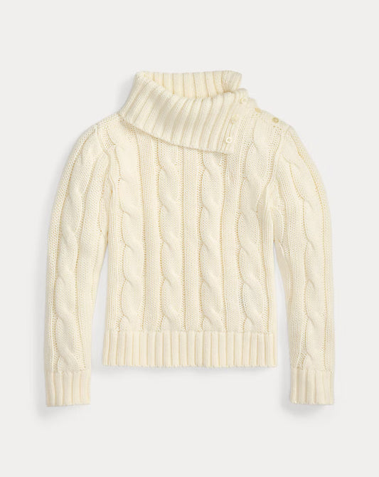 Cable-Knit Cotton Turtleneck Sweater