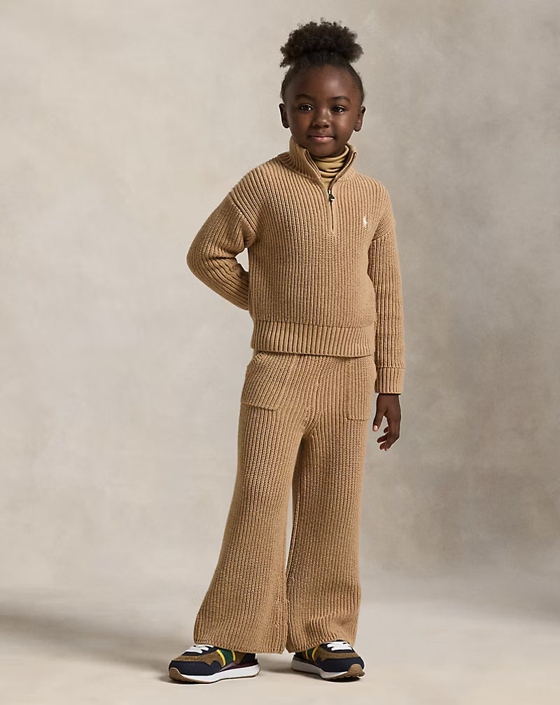 Cotton Wide-Leg Sweater Pant