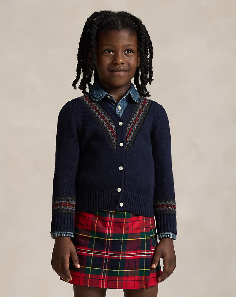 Fair Isle Cotton-Blend V-Neck Cardigan