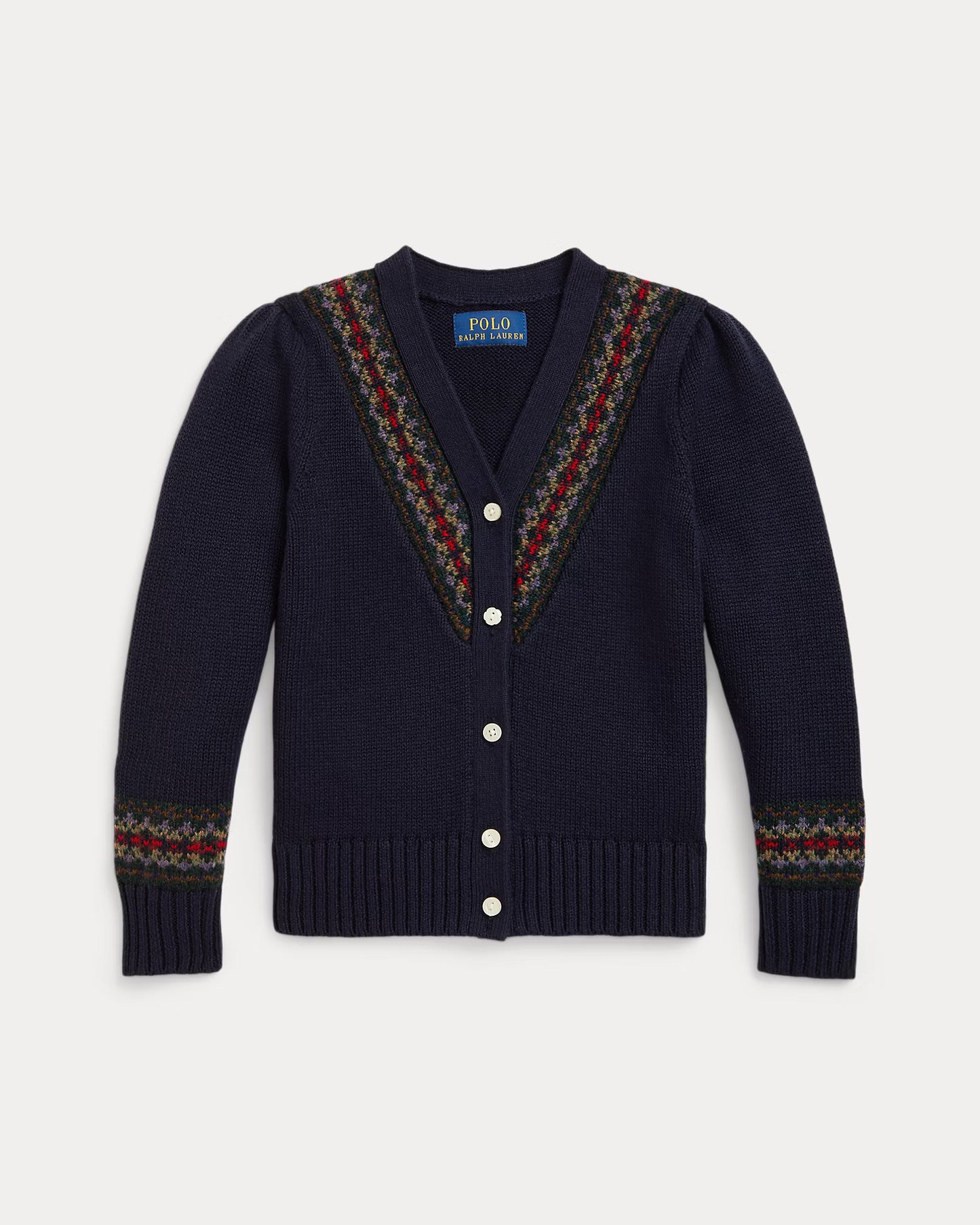 Fair Isle Cotton-Blend V-Neck Cardigan