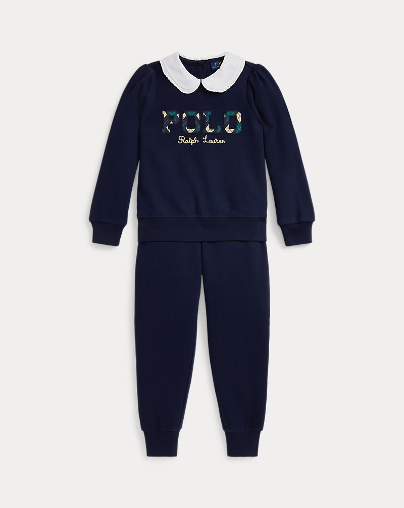 Argyle-Logo Fleece Sweatshirt & Pant Set