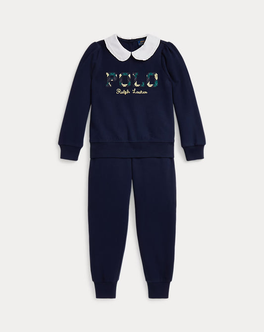 Argyle-Logo Fleece Sweatshirt & Pant Set