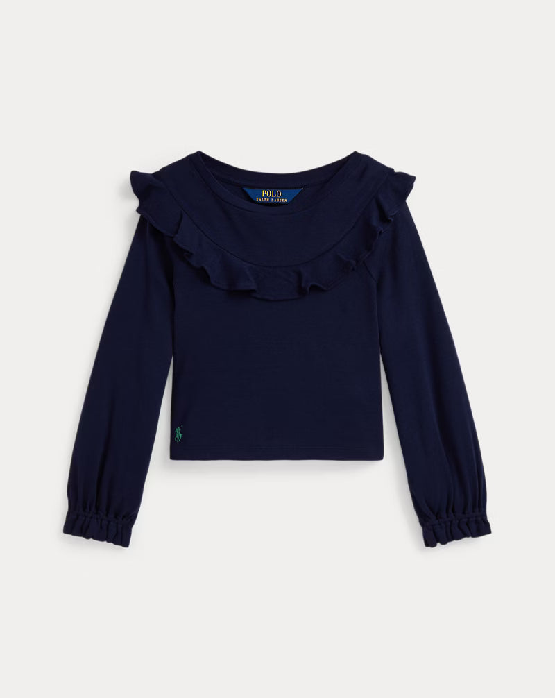 Ruffled Cotton-Modal Top (2 Colors)