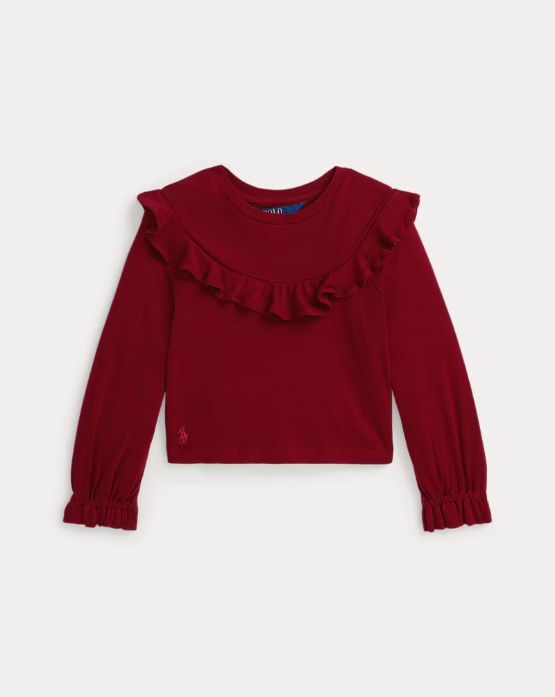 Ruffled Cotton-Modal Top (2 Colors)