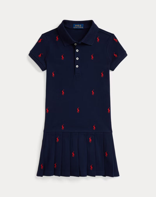 Polo Pony Stretch Mesh Polo Dress