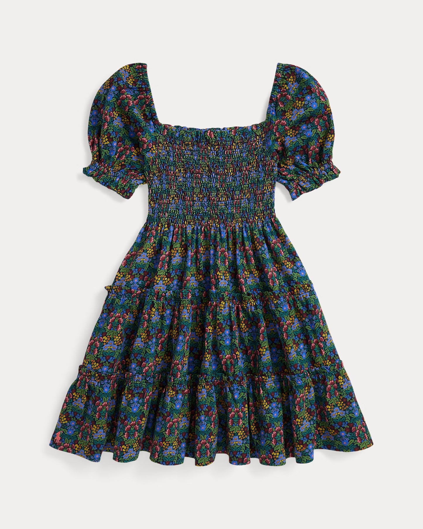 Floral Smocked Cotton Jersey Dress