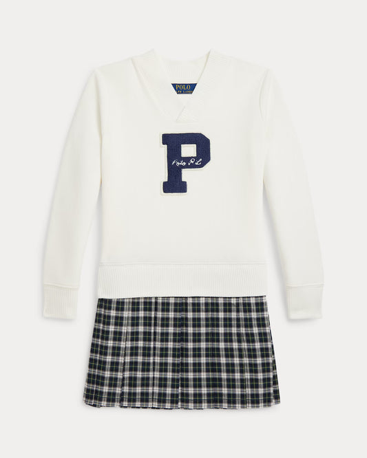 Letterman Fleece Sweatshirt Dress