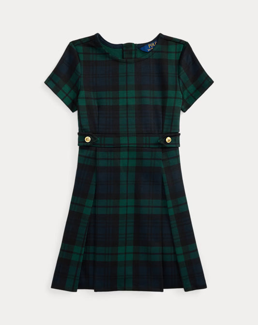 Plaid Pleated Ponte Dress