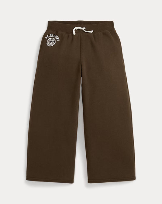 Logo Crest Fleece Wide-Leg Pant