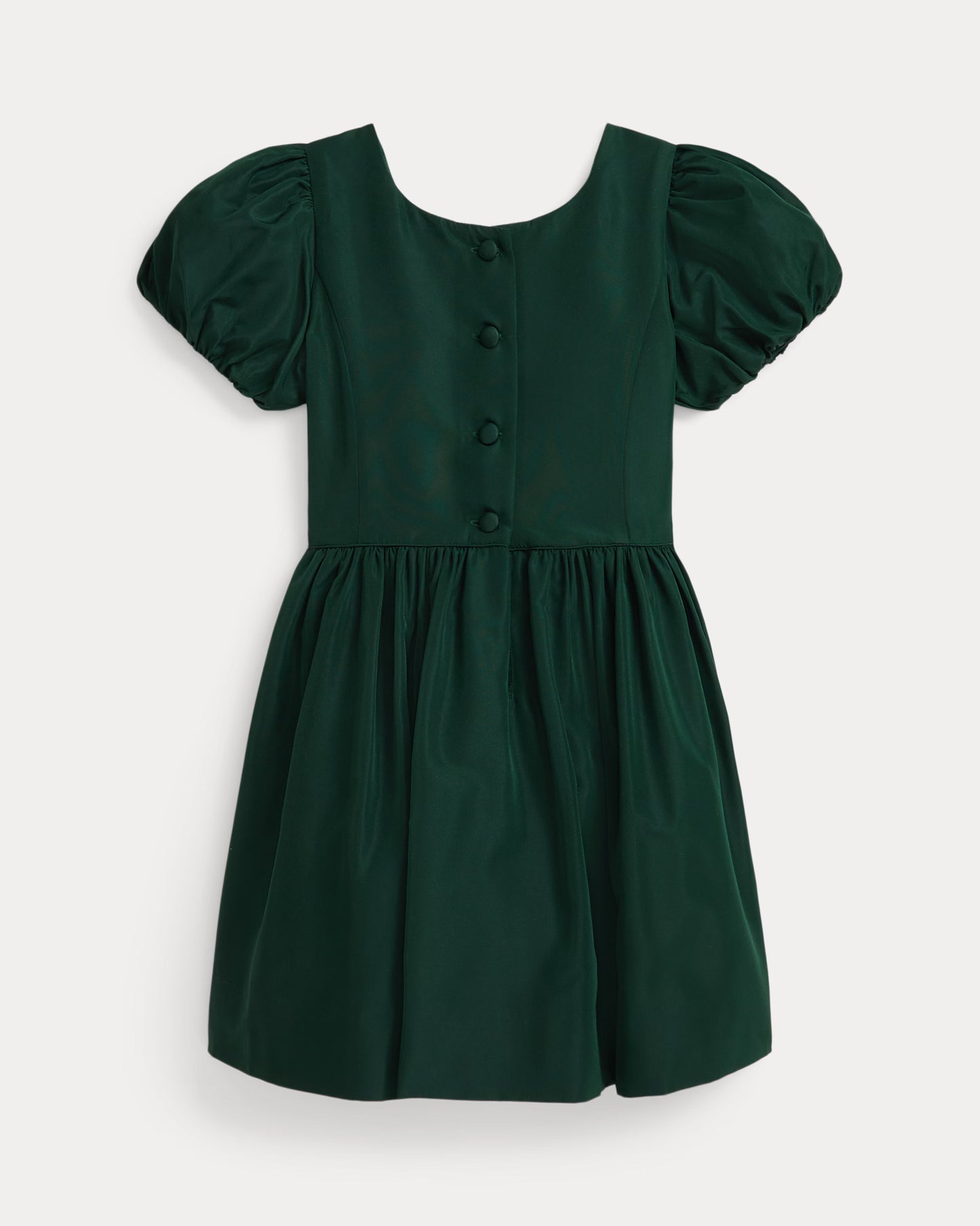 Balloon-Sleeve Taffeta Dress