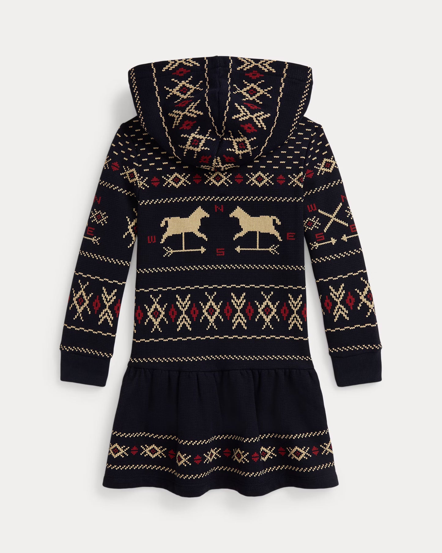 Patterned Fleece Hooded Dress
