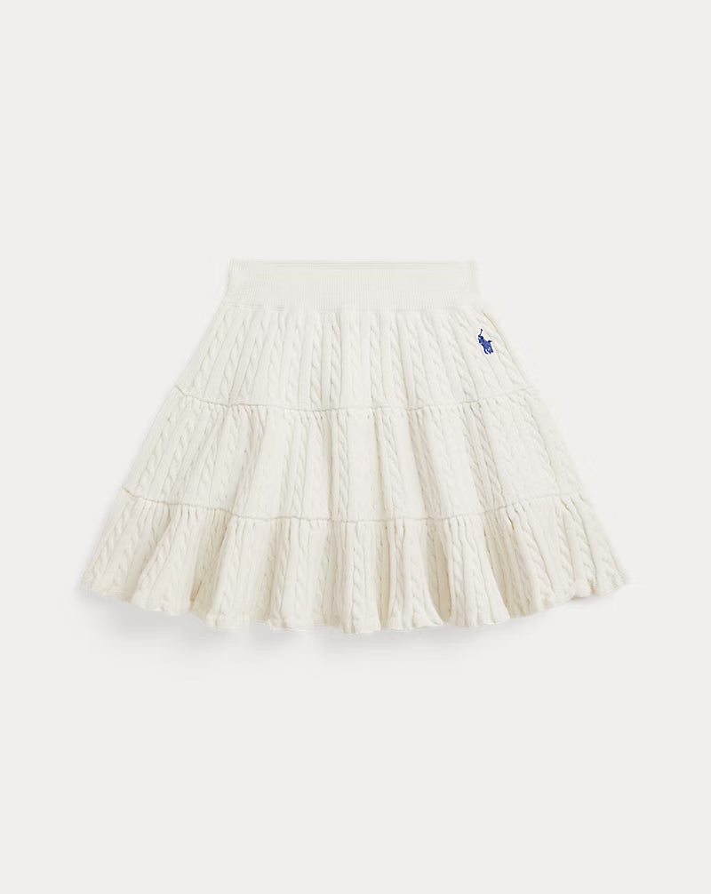 Mini-Cable Tiered Cotton Skirt