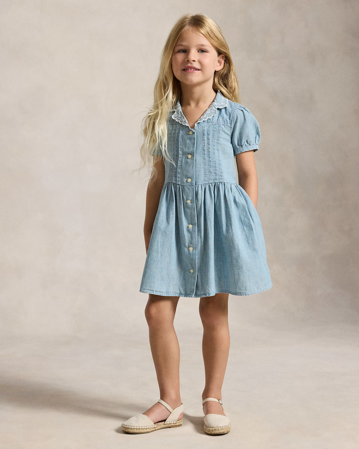 Indigo Cotton Chambray Shirtdress