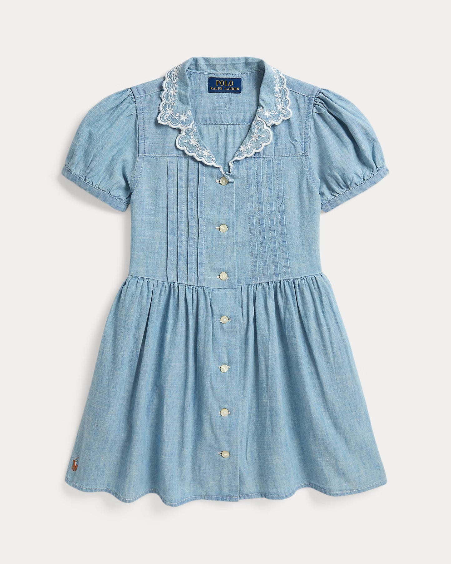 Indigo Cotton Chambray Shirtdress