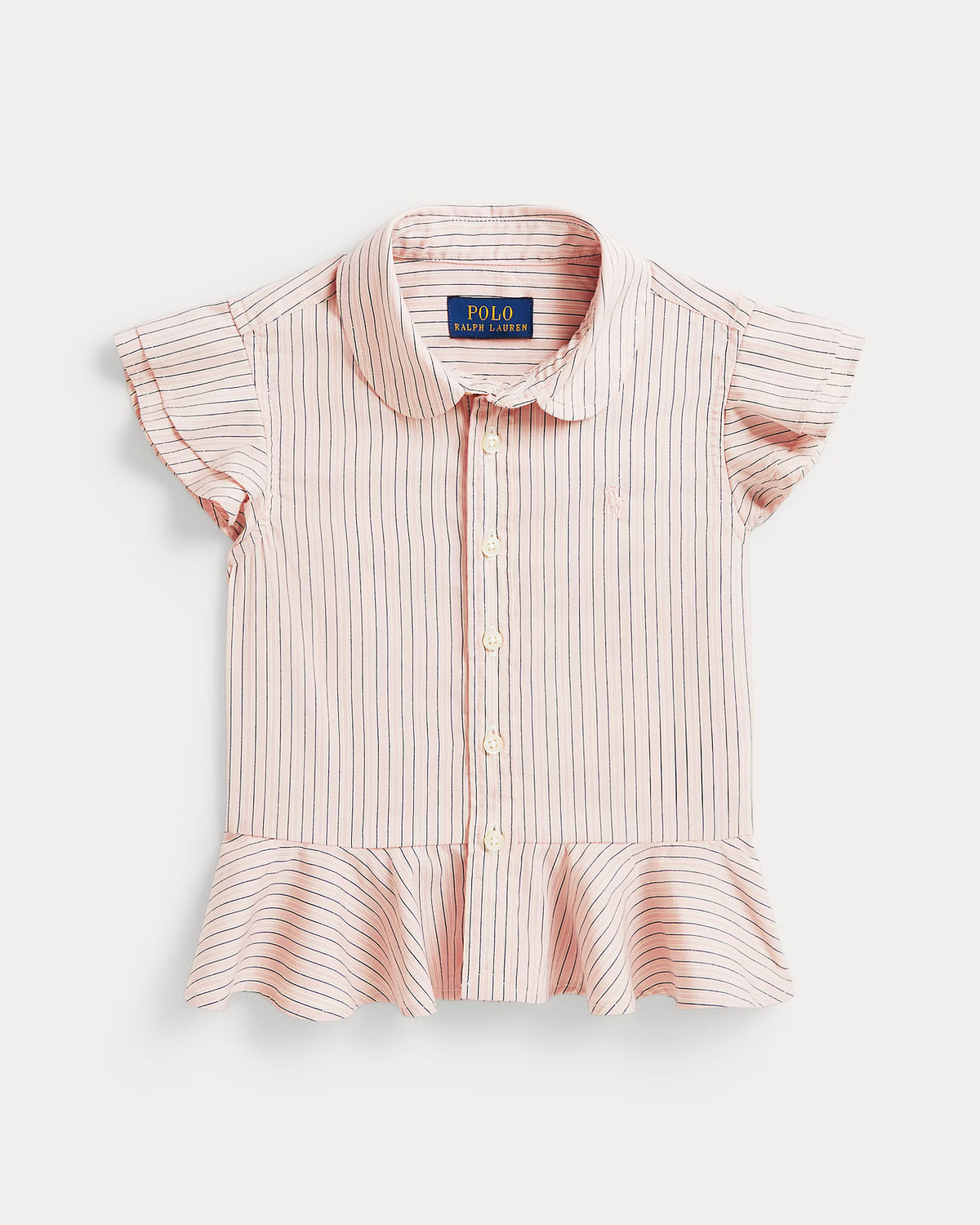 Striped Cotton Peplum Shirt