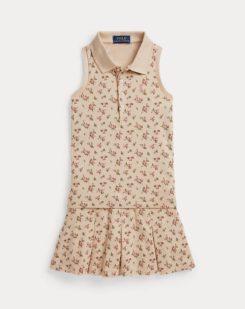 Floral Stretch Mesh Polo Shirt & Skort