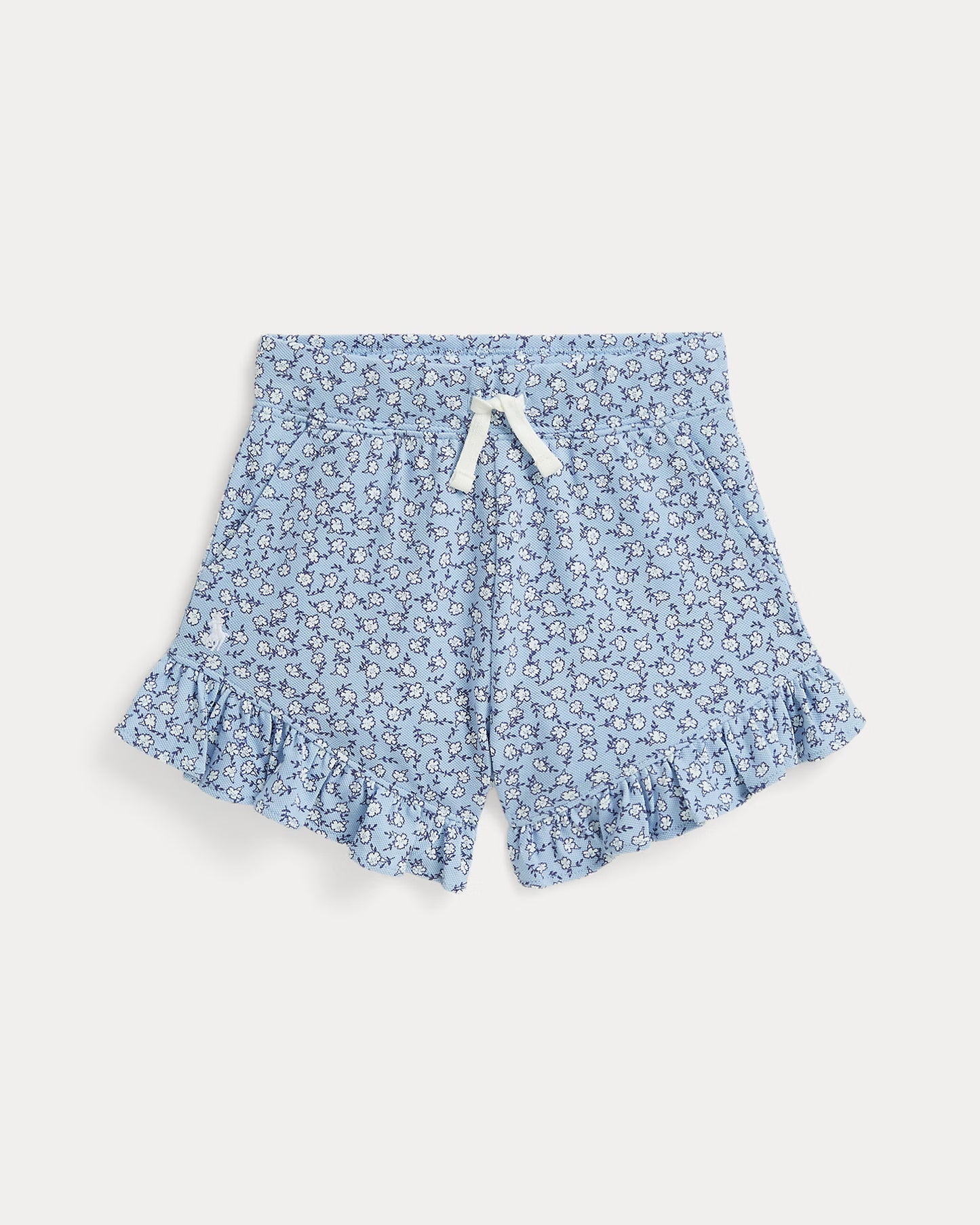 Floral Ruffled Stretch Mesh Short